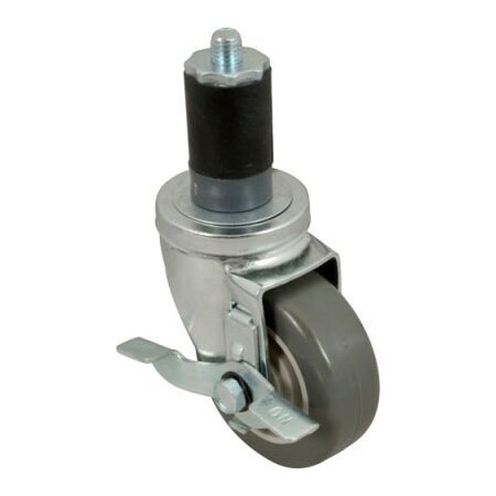 Allpoints Allpoints 1201027 Caster, Stem, 3-1/2", W/Brk, Gry 1201027